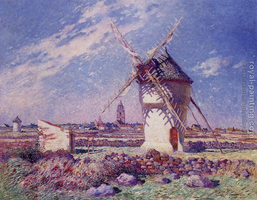 Ferdinand Loyen Du Puigaudeau : Windmills near the Town of Batz